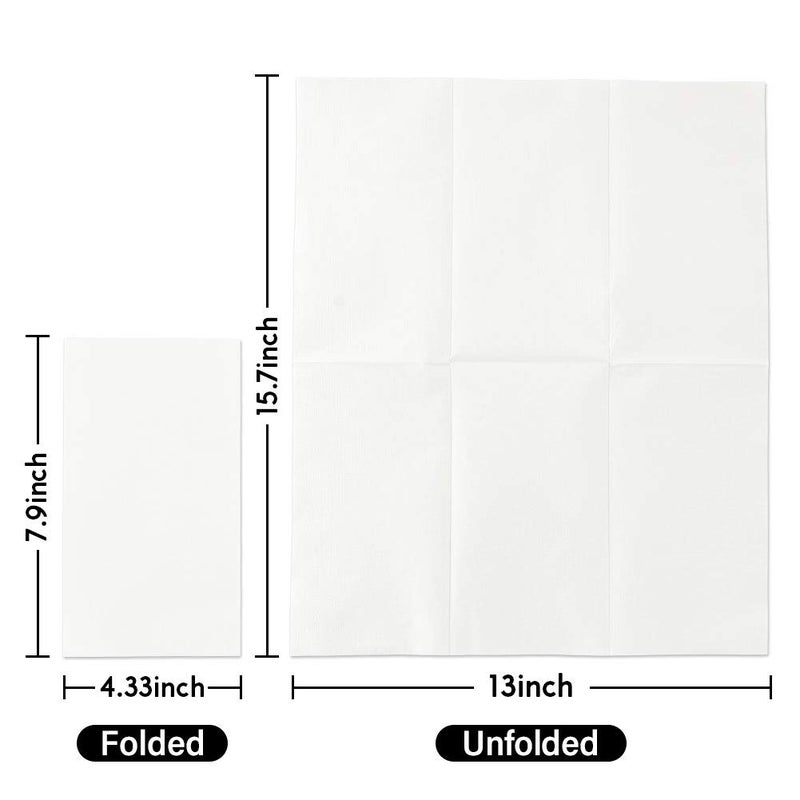 Vplus 400 Pack Premium Quality Guest Towels Disposable Dinner Napkins Soft, Absorbent, Party Napkins for Dinners or Catering Eventsï¼Œand Everyday Use (White, 400) - Image 3